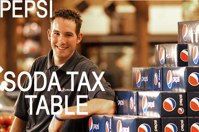 PEPSI – Soda Tax Table 입니다